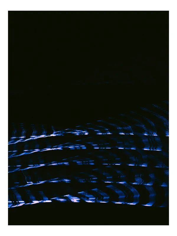 Tablou Canvas Abstract, Valuri Albastre și Reflexii, 50 x 90 cm