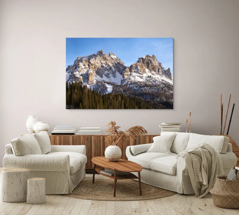 Tablou Canvas Vârfuri Majestuoase în Lumina Aurora, 150 x 100 cm – poza 3