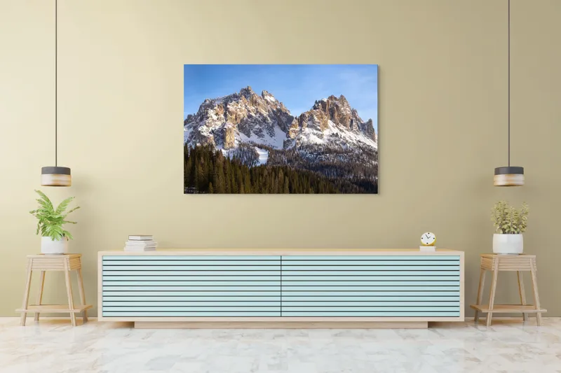 Tablou Canvas Vârfuri Majestuoase în Lumina Aurora, 150 x 100 cm – poza 6