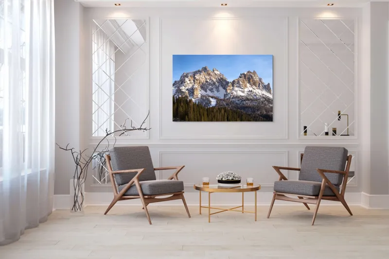 Tablou Canvas Vârfuri Majestuoase în Lumina Aurora, 150 x 100 cm – poza 7