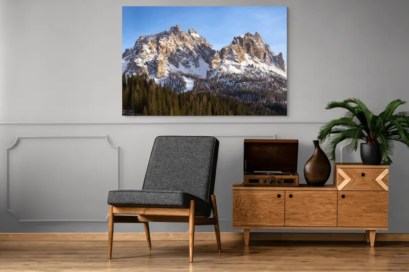 Tablou Canvas Vârfuri Majestuoase în Lumina Aurora, 150 x 100 cm – poza 8