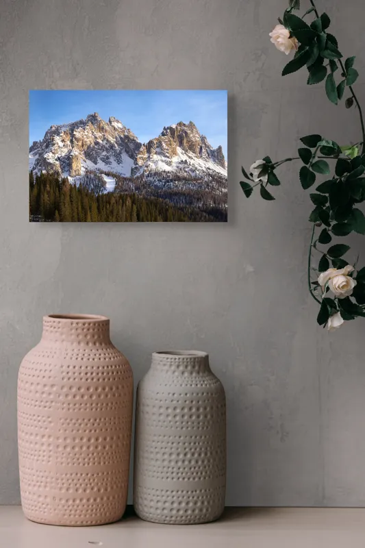 Tablou Canvas Vârfuri Majestuoase în Lumina Aurora, 39 x 26 cm – poza 4