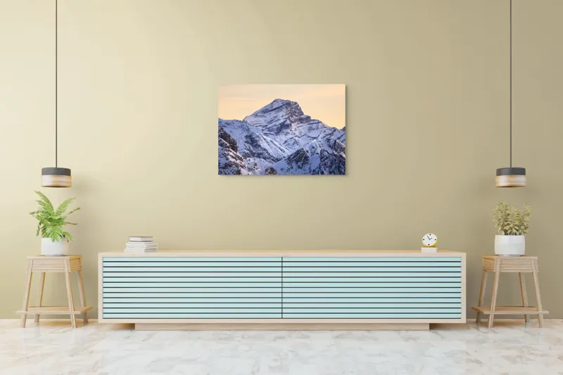 Tablou Canvas Măreția alpină sub cer de ambră, 100 x 70 cm – poza 4