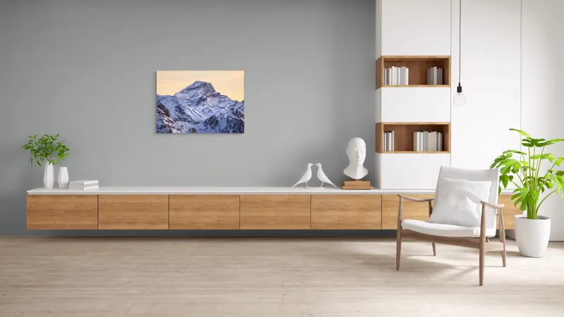Tablou Canvas Măreția alpină sub cer de ambră, 100 x 70 cm – poza 6