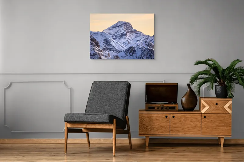 Tablou Canvas Măreția alpină sub cer de ambră, 100 x 70 cm – poza 8