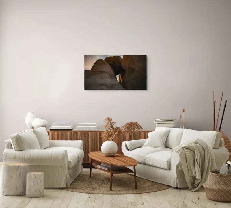 Tablou Canvas, "Bolovani uriași sub cer înstelat", Roci, Cer, Stele, Umbre, Nori, Noapte, Natură, Întuneric, 90 x 50 cm – poza 4