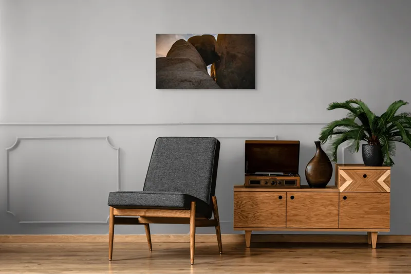 Tablou Canvas, "Bolovani uriași sub cer înstelat", Roci, Cer, Stele, Umbre, Nori, Noapte, Natură, Întuneric, 90 x 50 cm – poza 6