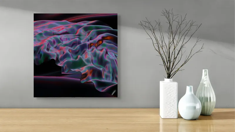 Tablou Canvas Fluxuri Cromatice în Noaptea Eternă, 50 x 50 cm – poza 3