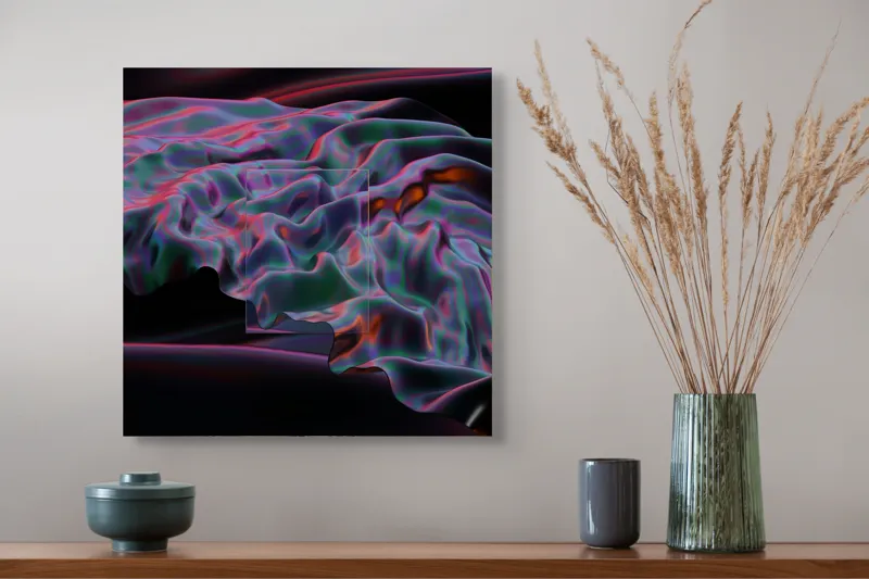 Tablou Canvas Fluxuri Cromatice în Noaptea Eternă, 50 x 50 cm – poza 4