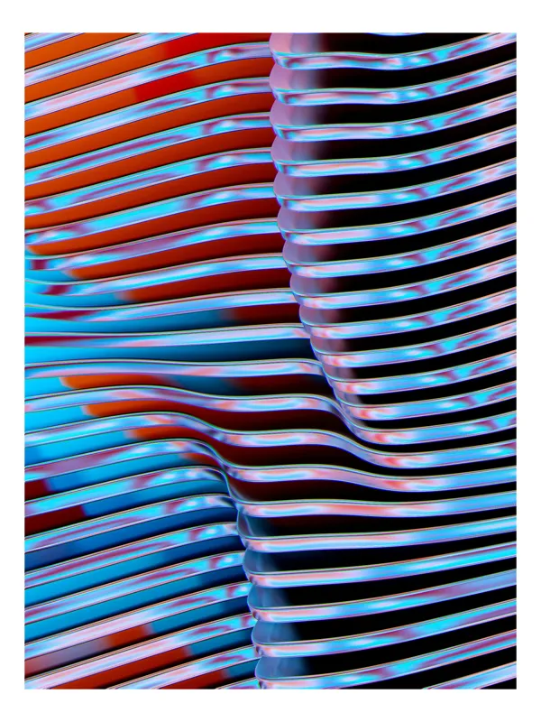 Tablou Canvas Valuri Cromatice în Împletire Futuristă, 26 x 39 cm