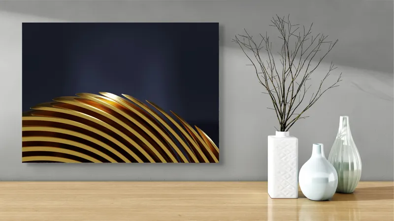 Tablou Canvas cu design abstract aur și ondulat, 70 x 50 cm – poza 3