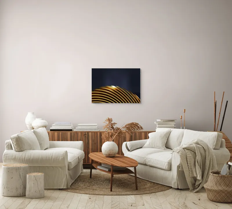 Tablou Canvas cu design abstract aur și ondulat, 70 x 50 cm – poza 6
