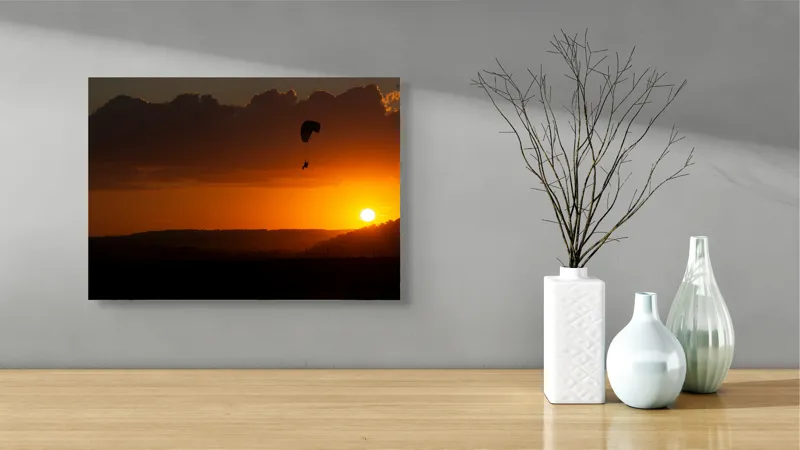 Tablou Canvas Peisaj Aventură Zbor Solitar Amurg Calm, 54 x 39 cm – poza 3