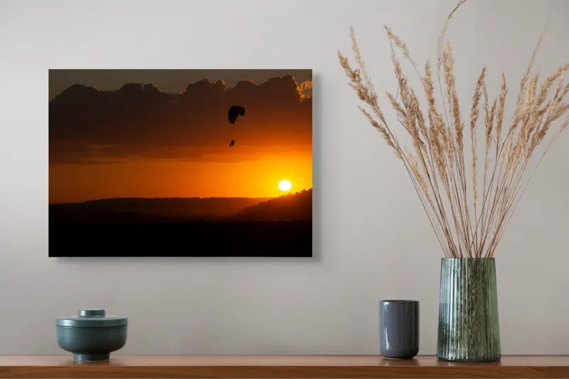 Tablou Canvas Peisaj Aventură Zbor Solitar Amurg Calm, 54 x 39 cm – poza 4