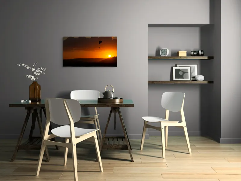 Tablou Canvas Peisaj Aventură Zbor Solitar Amurg Calm, 90 x 50 cm – poza 3