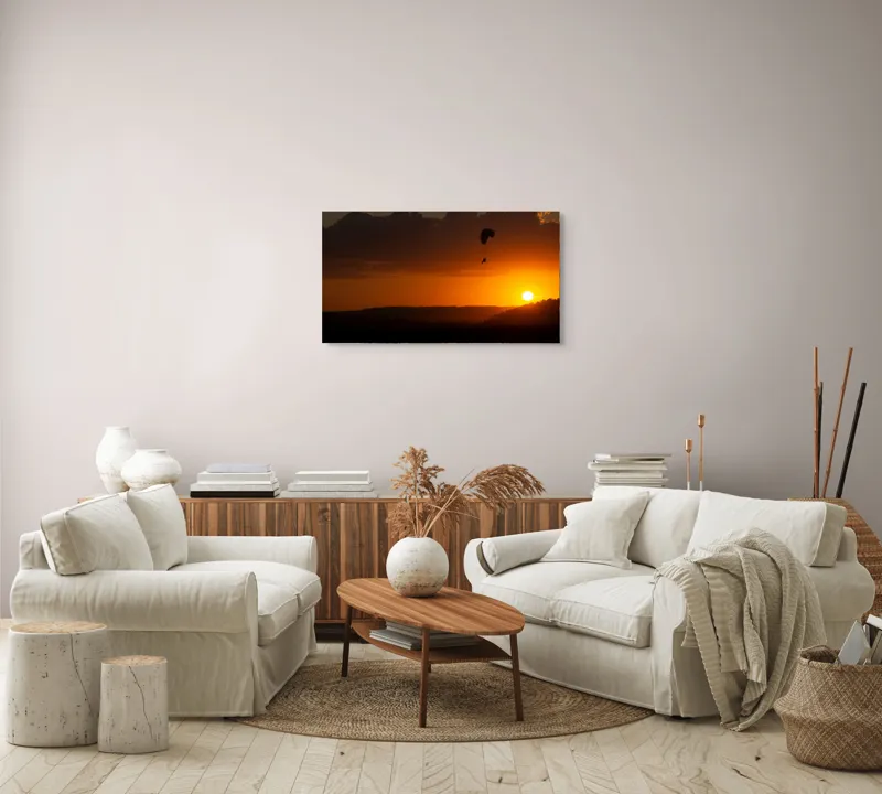 Tablou Canvas Peisaj Aventură Zbor Solitar Amurg Calm, 90 x 50 cm – poza 4