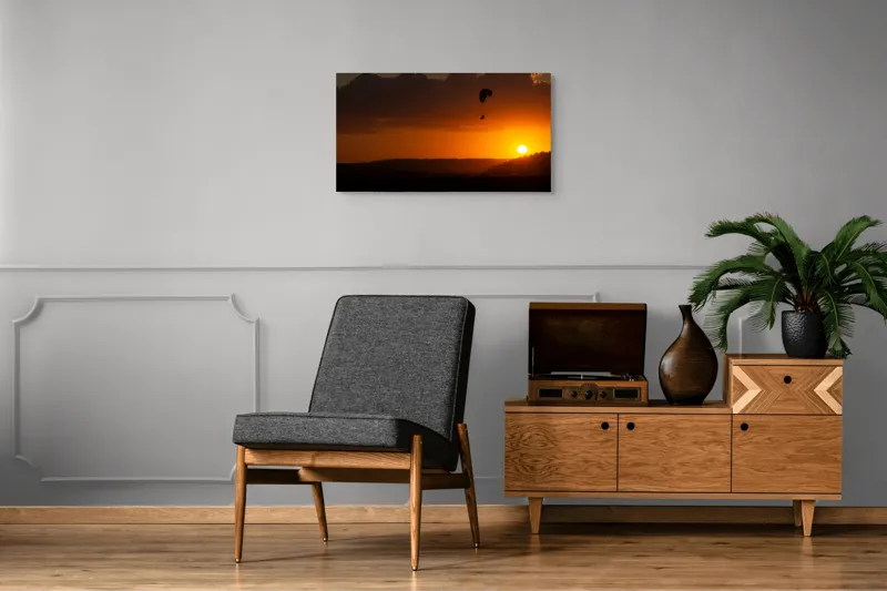Tablou Canvas Peisaj Aventură Zbor Solitar Amurg Calm, 90 x 50 cm – poza 6