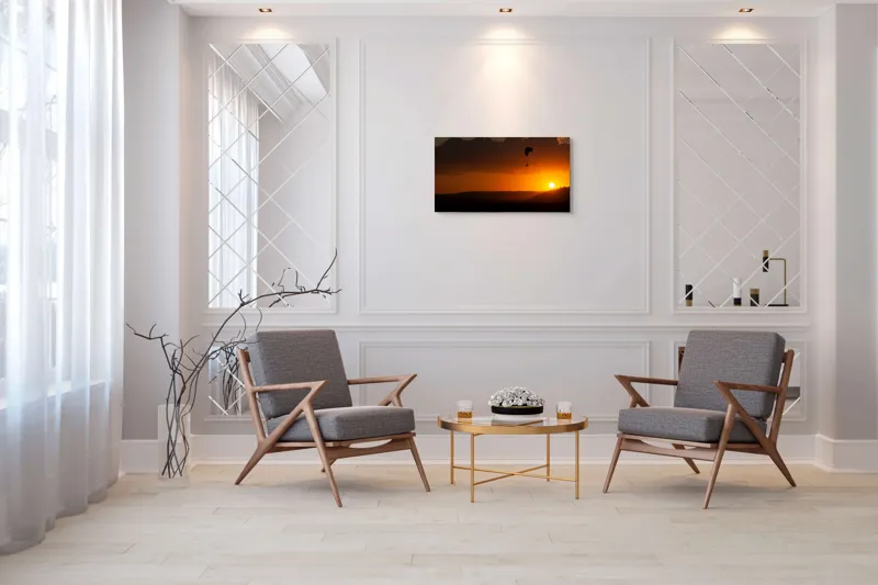 Tablou Canvas Peisaj Aventură Zbor Solitar Amurg Calm, 90 x 50 cm – poza 7