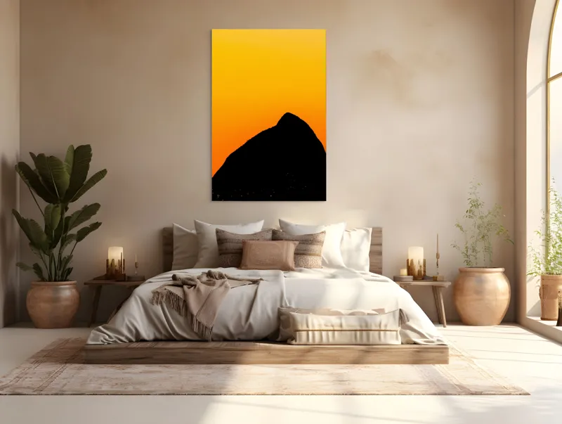 Tablou Canvas Profil Muntelui sub Cerul Incandescent, 100 x 150 cm – poza 3