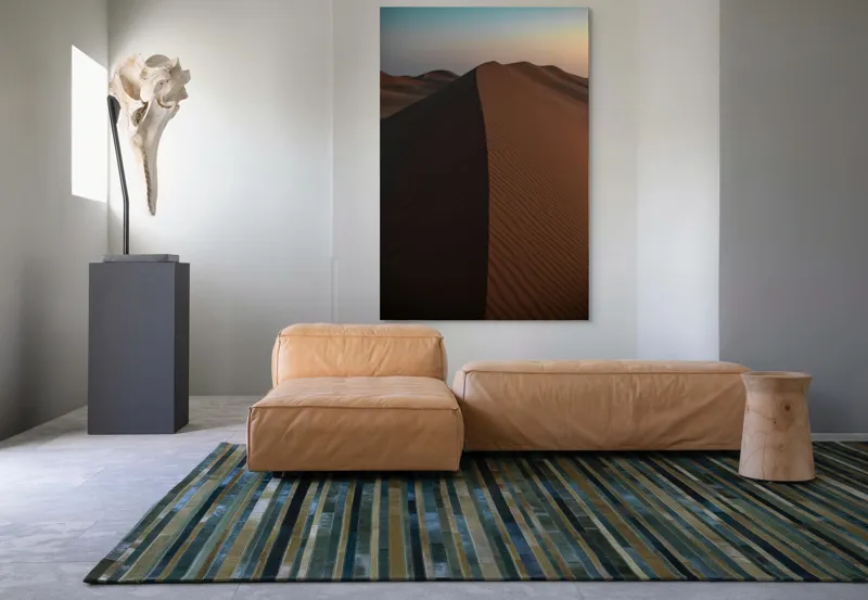 Tablou Canvas, "Dunele tăcute ale deșertului pustiu", Deșert, Dune, Nisip, Umbre, Cer, Ondulații, Linii, Textură, Apus, Tăcere, 100 x 150 cm – poza 7