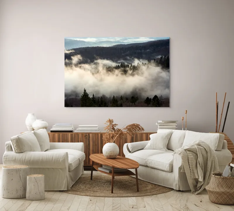 Tablou Canvas, "Misterul Norilor Peste Pădurea Adormită", 150 x 100 cm – poza 3