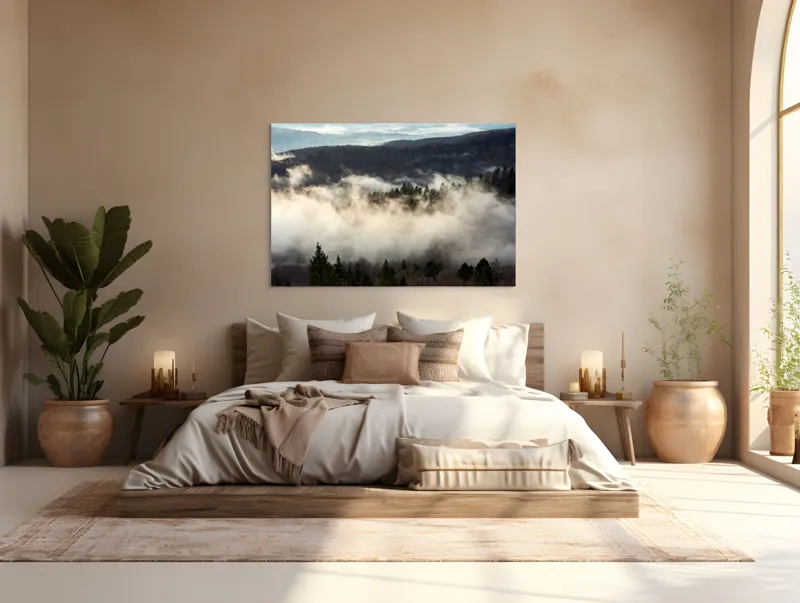 Tablou Canvas, "Misterul Norilor Peste Pădurea Adormită", 150 x 100 cm – poza 4