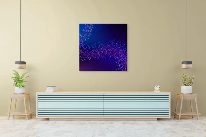 Tablou Canvas, "Curcubeu de puncte în noapte", 100 x 100 cm – poza 5