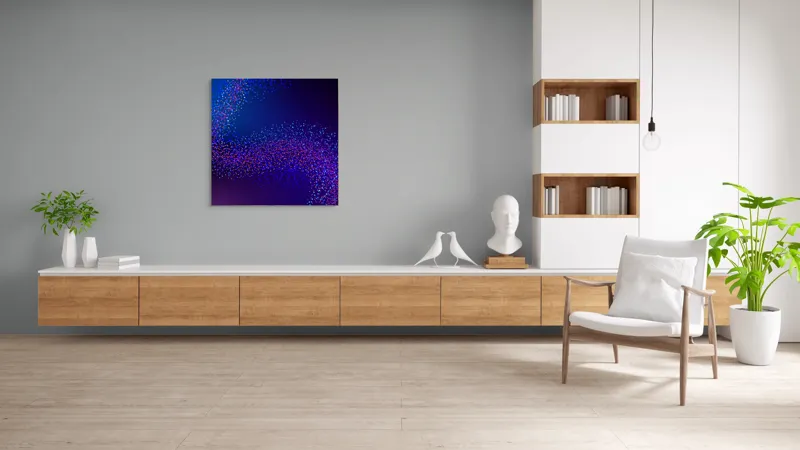 Tablou Canvas, "Curcubeu de puncte în noapte", 100 x 100 cm – poza 8