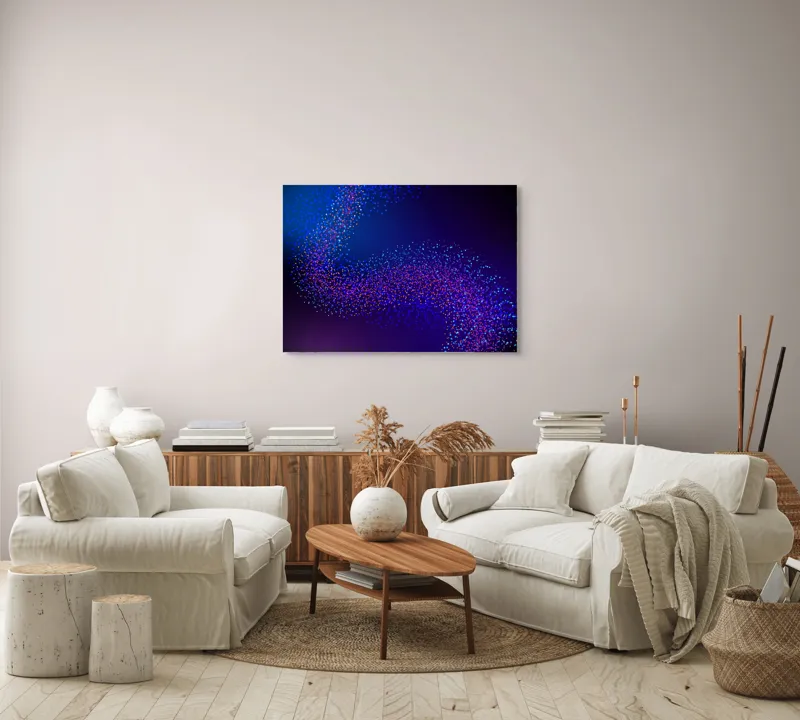 Tablou Canvas, "Curcubeu de puncte în noapte", 100 x 70 cm – poza 3