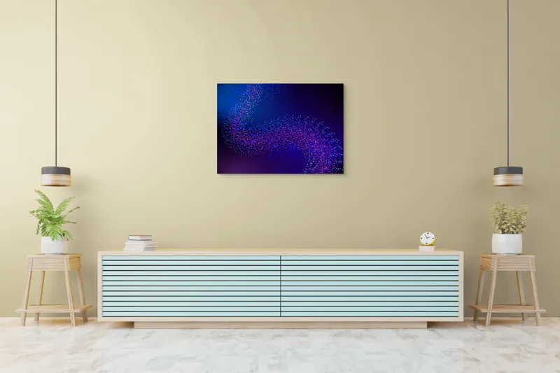 Tablou Canvas, "Curcubeu de puncte în noapte", 100 x 70 cm – poza 4