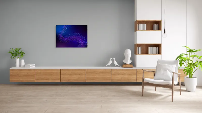Tablou Canvas, "Curcubeu de puncte în noapte", 100 x 70 cm – poza 6