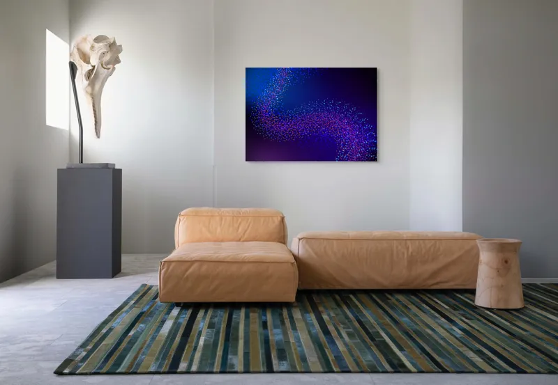 Tablou Canvas, "Curcubeu de puncte în noapte", 100 x 70 cm – poza 7