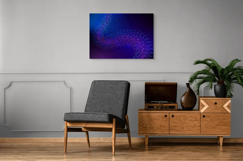 Tablou Canvas, "Curcubeu de puncte în noapte", 100 x 70 cm – poza 8