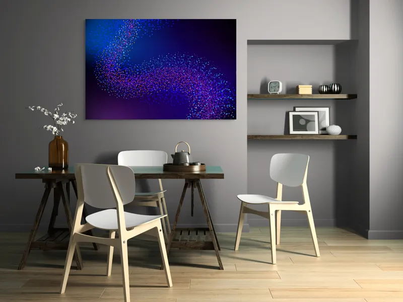 Tablou Canvas, "Curcubeu de puncte în noapte", 150 x 100 cm – poza 5
