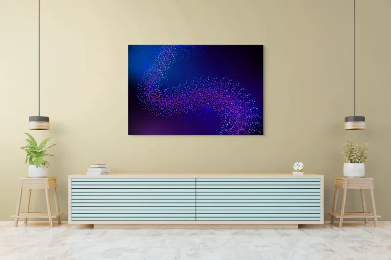 Tablou Canvas, "Curcubeu de puncte în noapte", 150 x 100 cm – poza 6