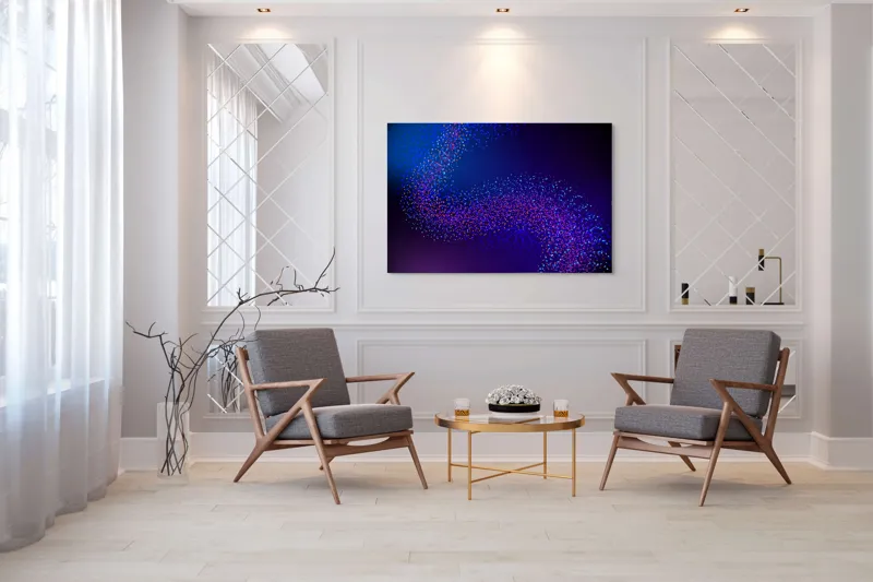 Tablou Canvas, "Curcubeu de puncte în noapte", 150 x 100 cm – poza 7