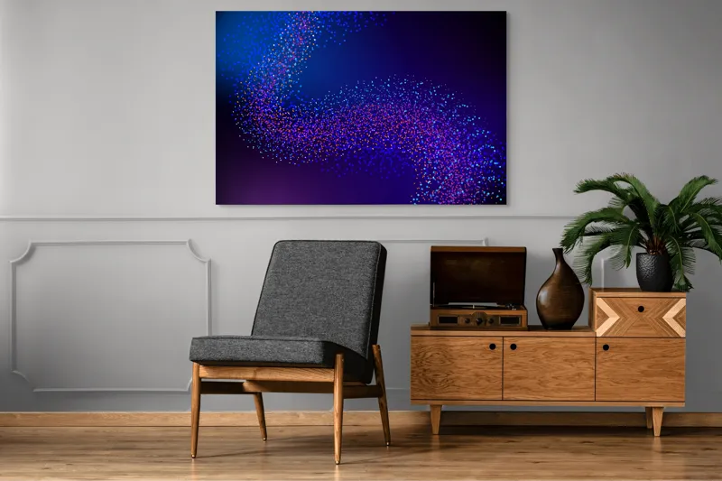 Tablou Canvas, "Curcubeu de puncte în noapte", 150 x 100 cm – poza 8