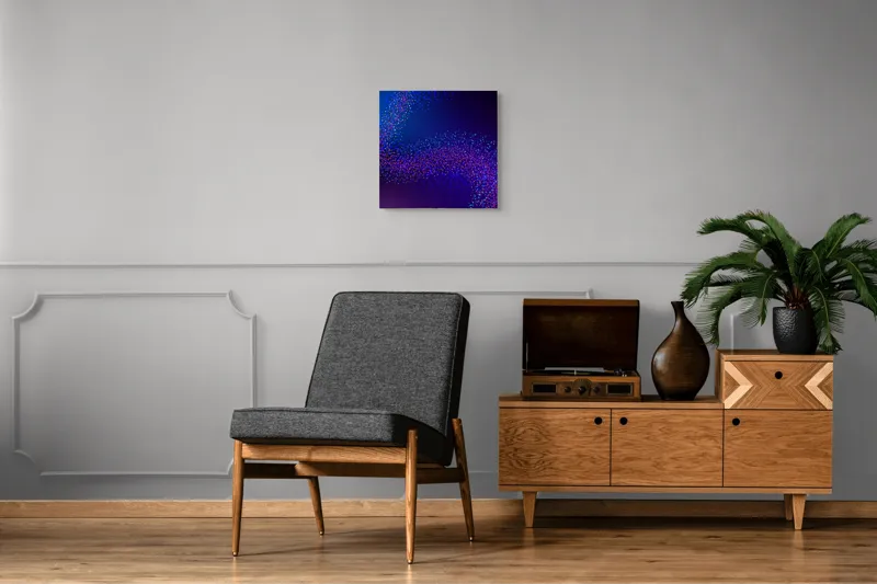 Tablou Canvas, "Curcubeu de puncte în noapte", 50 x 50 cm – poza 6