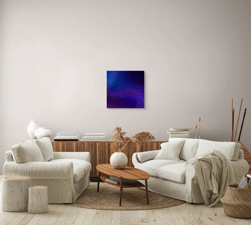 Tablou Canvas, "Curcubeu de puncte în noapte", 50 x 50 cm – poza 7