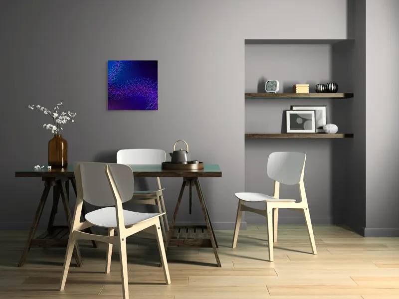 Tablou Canvas, "Curcubeu de puncte în noapte", 50 x 50 cm – poza 8
