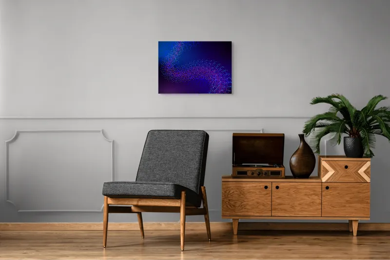 Tablou Canvas, "Curcubeu de puncte în noapte", 70 x 50 cm – poza 4