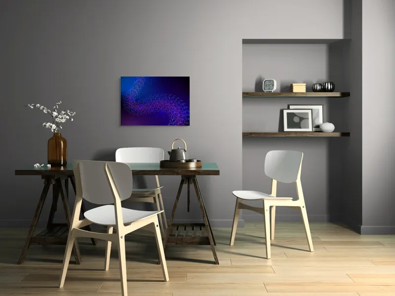 Tablou Canvas, "Curcubeu de puncte în noapte", 70 x 50 cm – poza 5