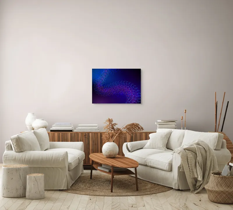 Tablou Canvas, "Curcubeu de puncte în noapte", 70 x 50 cm – poza 6