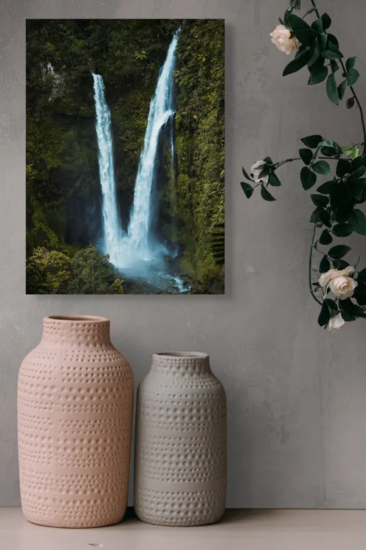 Tablou Canvas Cascadă dublă în inima pădurii Natură și Frumusețe, 39 x 54 cm – poza 6