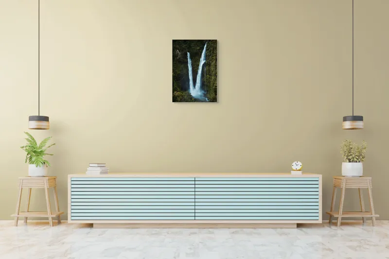 Tablou Canvas Cascadă dublă în inima pădurii Natură și Frumusețe, 50 x 70 cm – poza 6