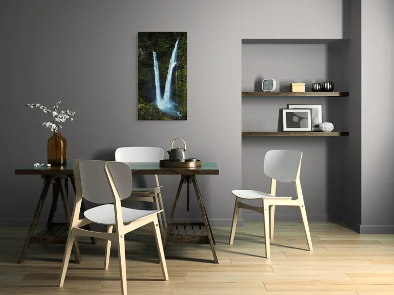 Tablou Canvas Cascadă dublă în inima pădurii Natură și Frumusețe, 50 x 90 cm – poza 4
