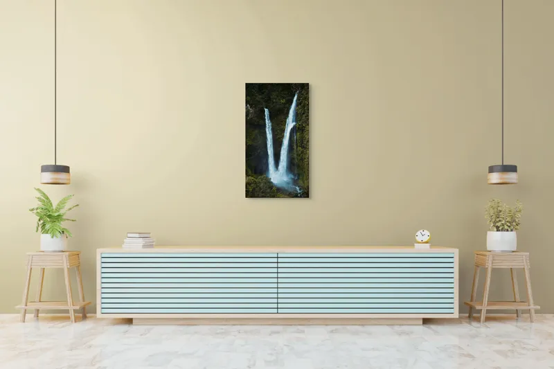 Tablou Canvas Cascadă dublă în inima pădurii Natură și Frumusețe, 50 x 90 cm – poza 6