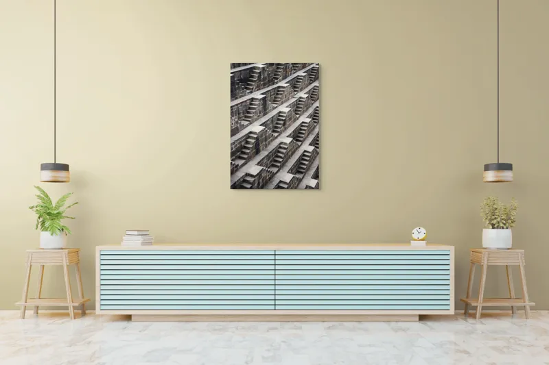Tablou Canvas Labirintul Scărilor de Pietră Antice Arhitectură Simetrie, 70 x 100 cm – poza 5
