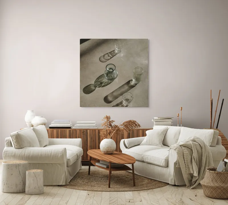 Tablou Canvas, "Umbrele cercului și ale liniilor", 100 x 100 cm – poza 3