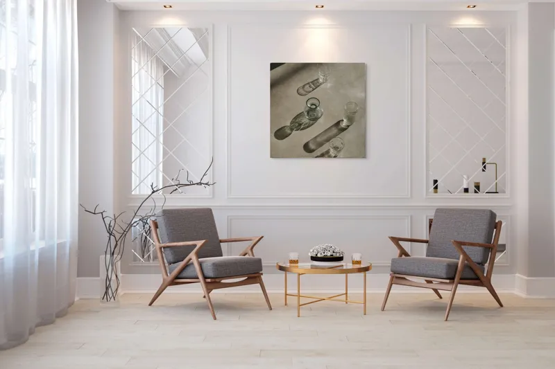 Tablou Canvas, "Umbrele cercului și ale liniilor", 100 x 100 cm – poza 7